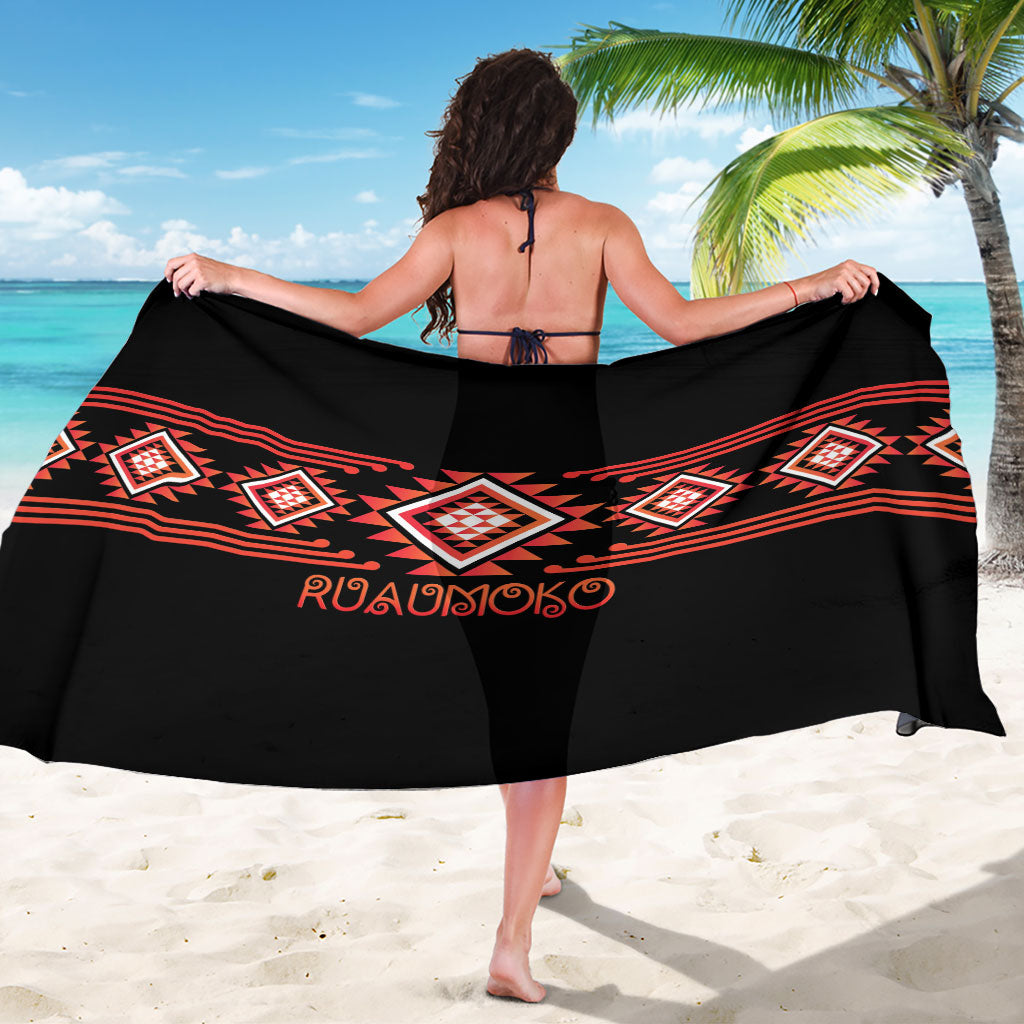 Aotearoa Atua Ruaumoko Sarong Maori Powerful God Taniko Motifs