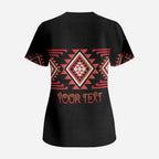 Aotearoa Atua Ruaumoko Personalised Scrub Top Maori Powerful God Taniko Motifs