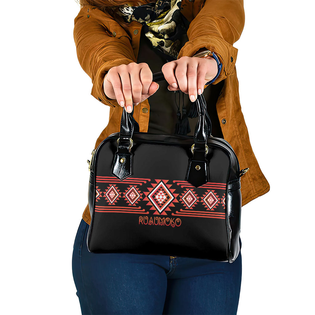 Aotearoa Atua Ruaumoko Shoulder Handbag Maori Powerful God Taniko Motifs