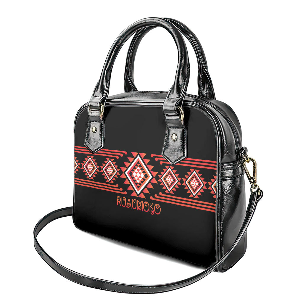 Aotearoa Atua Ruaumoko Shoulder Handbag Maori Powerful God Taniko Motifs