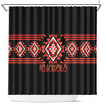 Aotearoa Atua Ruaumoko Shower Curtain Maori Powerful God Taniko Motifs