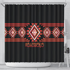 Aotearoa Atua Ruaumoko Shower Curtain Maori Powerful God Taniko Motifs