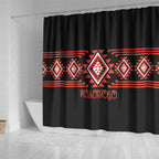 Aotearoa Atua Ruaumoko Shower Curtain Maori Powerful God Taniko Motifs