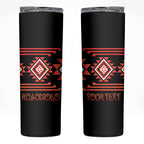 Aotearoa Atua Ruaumoko Personalised Skinny Tumbler Maori Powerful God Taniko Motifs