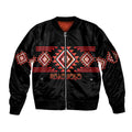 Aotearoa Atua Ruaumoko Personalised Sleeve Zip Bomber Jacket Maori Powerful God Taniko Motifs