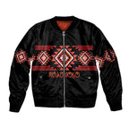 Aotearoa Atua Ruaumoko Personalised Sleeve Zip Bomber Jacket Maori Powerful God Taniko Motifs