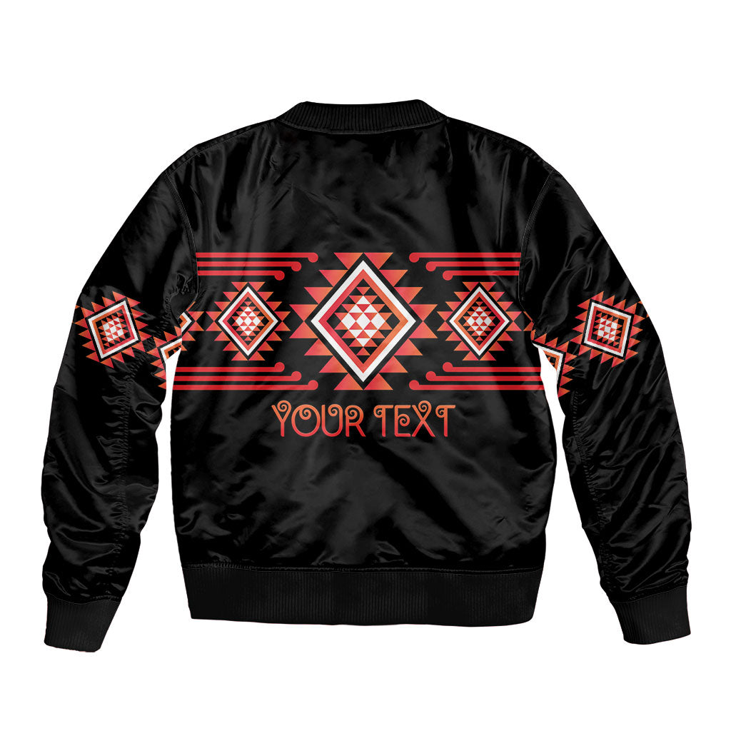 Aotearoa Atua Ruaumoko Personalised Sleeve Zip Bomber Jacket Maori Powerful God Taniko Motifs