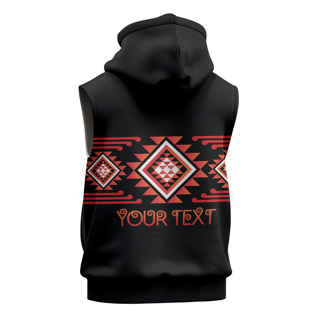 Aotearoa Atua Ruaumoko Personalised Sleeveless Hoodie Maori Powerful God Taniko Motifs