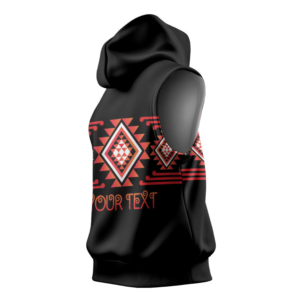 Aotearoa Atua Ruaumoko Personalised Sleeveless Hoodie Maori Powerful God Taniko Motifs
