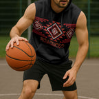 Aotearoa Atua Ruaumoko Personalised Sleeveless Hoodie Maori Powerful God Taniko Motifs