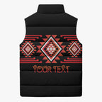 Aotearoa Atua Ruaumoko Personalised Sleeveless Puffer Jacket Maori Powerful God Taniko Motifs