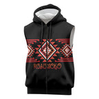 Aotearoa Atua Ruaumoko Personalised Sleeveless Zip Hoodie Maori Powerful God Taniko Motifs