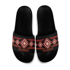 Aotearoa Atua Ruaumoko Slide Sandals Maori Powerful God Taniko Motifs