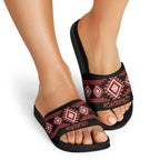 Aotearoa Atua Ruaumoko Slide Sandals Maori Powerful God Taniko Motifs