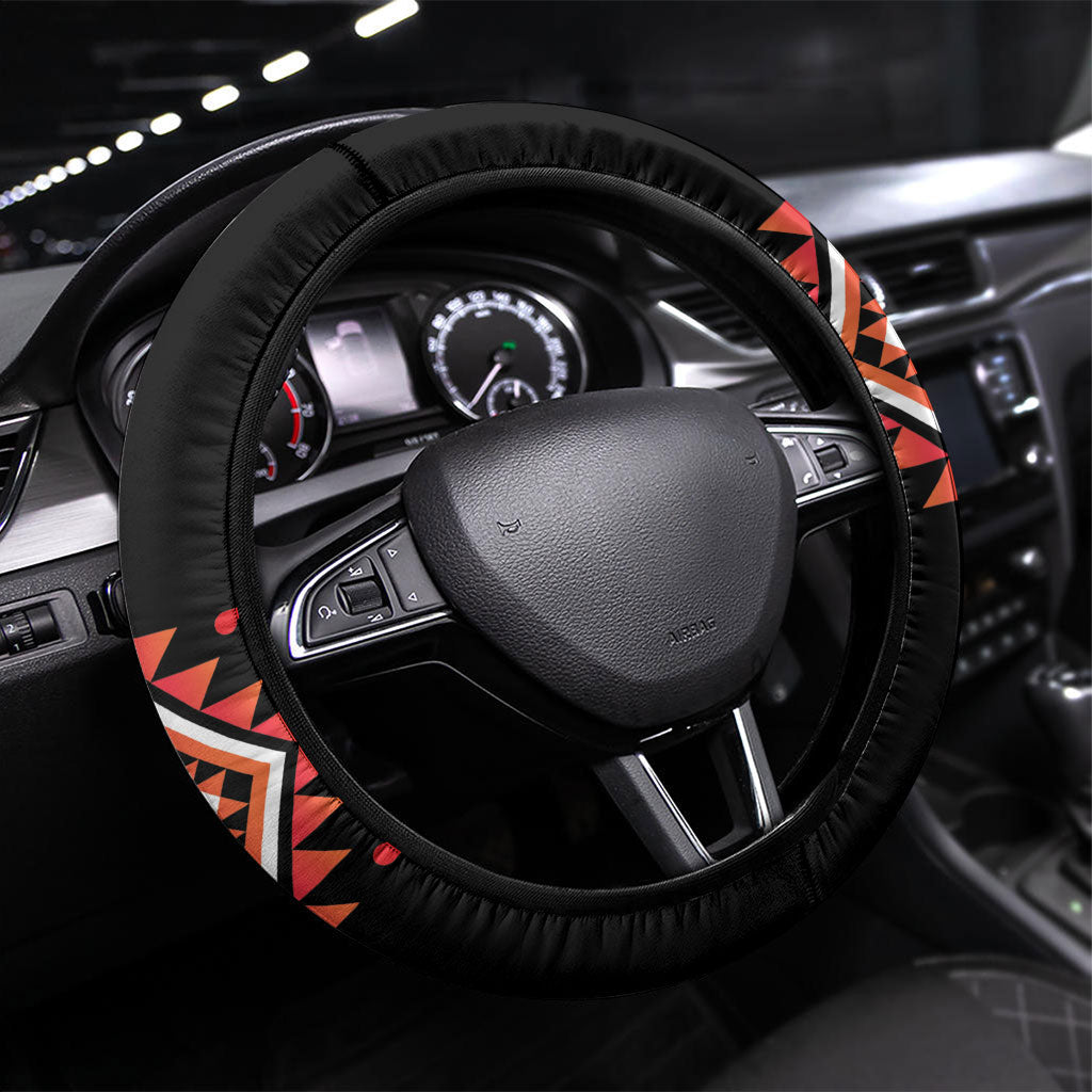 Aotearoa Atua Ruaumoko Steering Wheel Cover Maori Powerful God Taniko Motifs