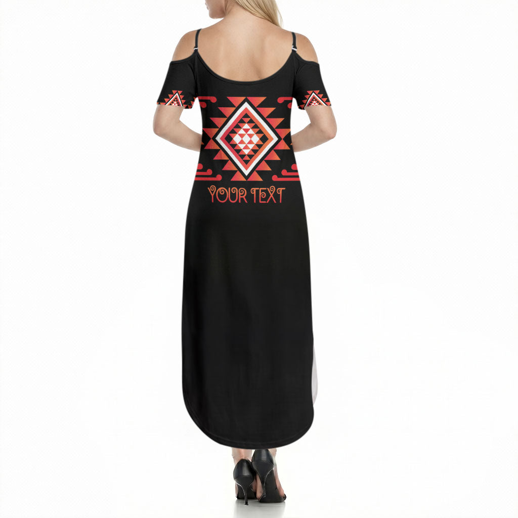 Aotearoa Atua Ruaumoko Personalised Summer Maxi Dress Maori Powerful God Taniko Motifs