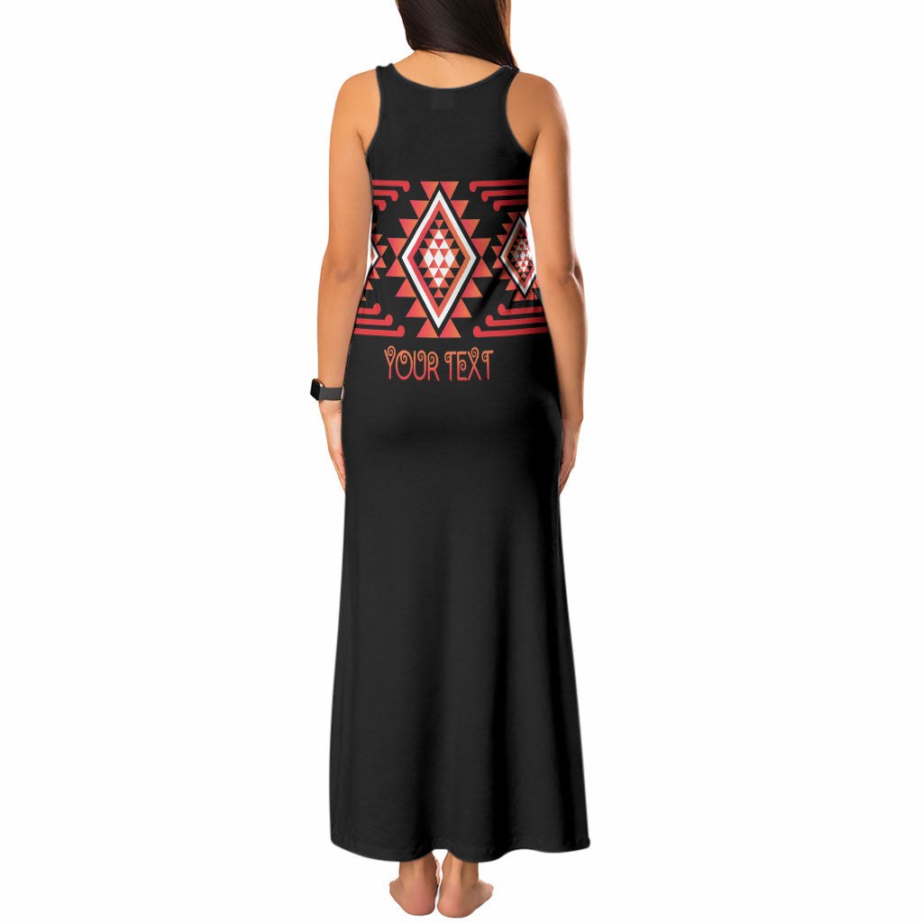 Aotearoa Atua Ruaumoko Personalised Tank Maxi Dress Maori Powerful God Taniko Motifs