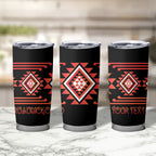 Aotearoa Atua Ruaumoko Personalised Tumbler Cup Maori Powerful God Taniko Motifs