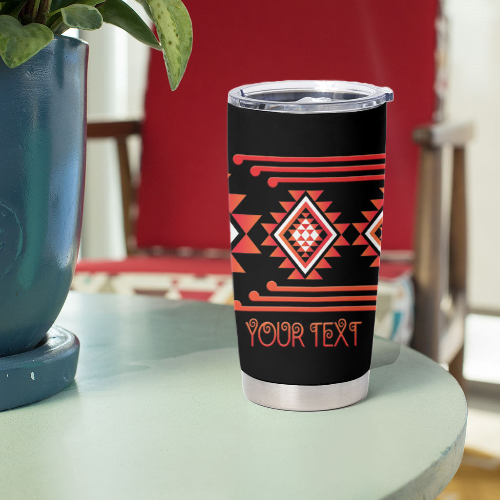 Aotearoa Atua Ruaumoko Personalised Tumbler Cup Maori Powerful God Taniko Motifs