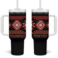 Aotearoa Atua Ruaumoko Personalised Tumbler With Handle Maori Powerful God Taniko Motifs