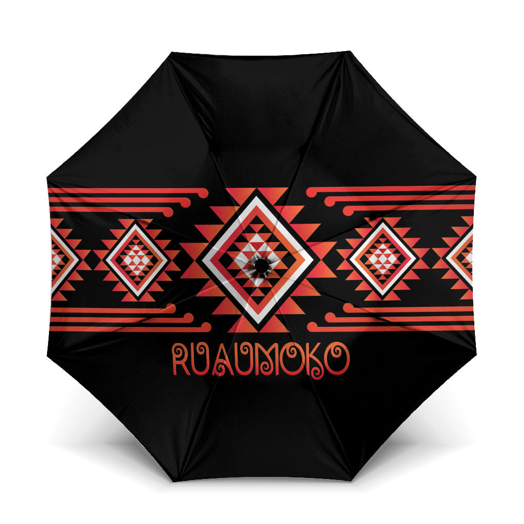 Aotearoa Atua Ruaumoko Umbrella Maori Powerful God Taniko Motifs