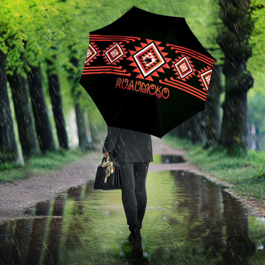 Aotearoa Atua Ruaumoko Umbrella Maori Powerful God Taniko Motifs