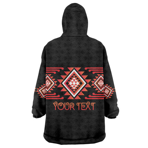 Aotearoa Atua Ruaumoko Personalised Wearable Blanket Hoodie Maori Powerful God Taniko Motifs