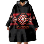 Aotearoa Atua Ruaumoko Personalised Wearable Blanket Hoodie Maori Powerful God Taniko Motifs