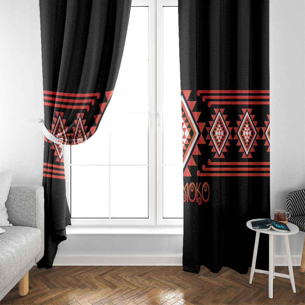 Aotearoa Atua Ruaumoko Window Curtain Maori Powerful God Taniko Motifs