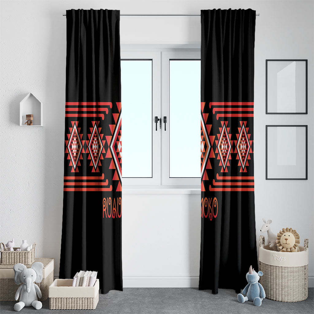 Aotearoa Atua Ruaumoko Window Curtain Maori Powerful God Taniko Motifs