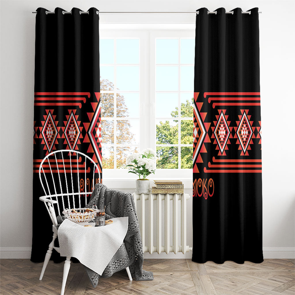 Aotearoa Atua Ruaumoko Window Curtain Maori Powerful God Taniko Motifs