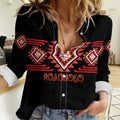 Aotearoa Atua Ruaumoko Personalised Women Casual Shirt Maori Powerful God Taniko Motifs