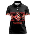 Aotearoa Atua Ruaumoko Personalised Women Polo Shirt Maori Powerful God Taniko Motifs