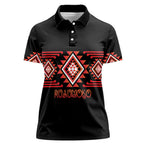 Aotearoa Atua Ruaumoko Personalised Women Polo Shirt Maori Powerful God Taniko Motifs