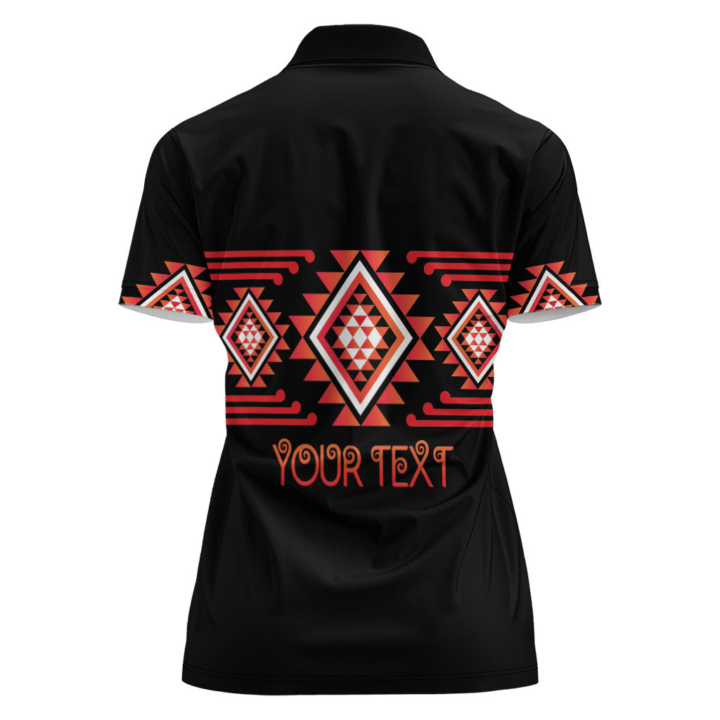 Aotearoa Atua Ruaumoko Personalised Women Polo Shirt Maori Powerful God Taniko Motifs