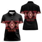 Aotearoa Atua Ruaumoko Personalised Women Polo Shirt Maori Powerful God Taniko Motifs