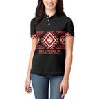 Aotearoa Atua Ruaumoko Personalised Women Polo Shirt Maori Powerful God Taniko Motifs