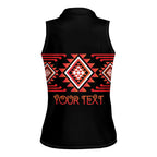 Aotearoa Atua Ruaumoko Personalised Women Sleeveless Polo Shirt Maori Powerful God Taniko Motifs
