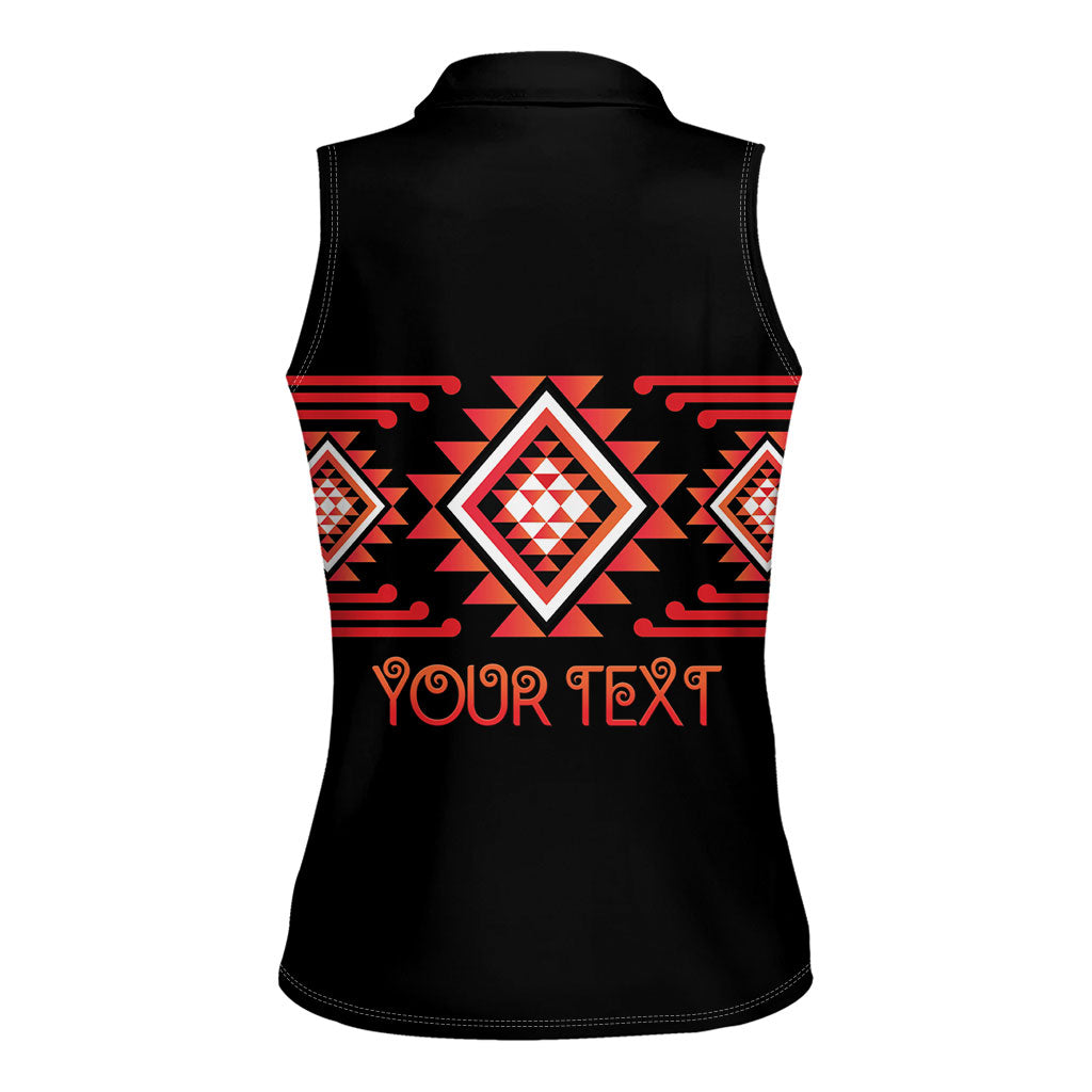 Aotearoa Atua Ruaumoko Personalised Women Sleeveless Polo Shirt Maori Powerful God Taniko Motifs