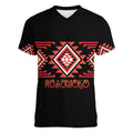 Aotearoa Atua Ruaumoko Personalised Women V-Neck T-Shirt Maori Powerful God Taniko Motifs