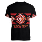 Aotearoa Atua Ruaumoko Personalised Women V-Neck T-Shirt Maori Powerful God Taniko Motifs