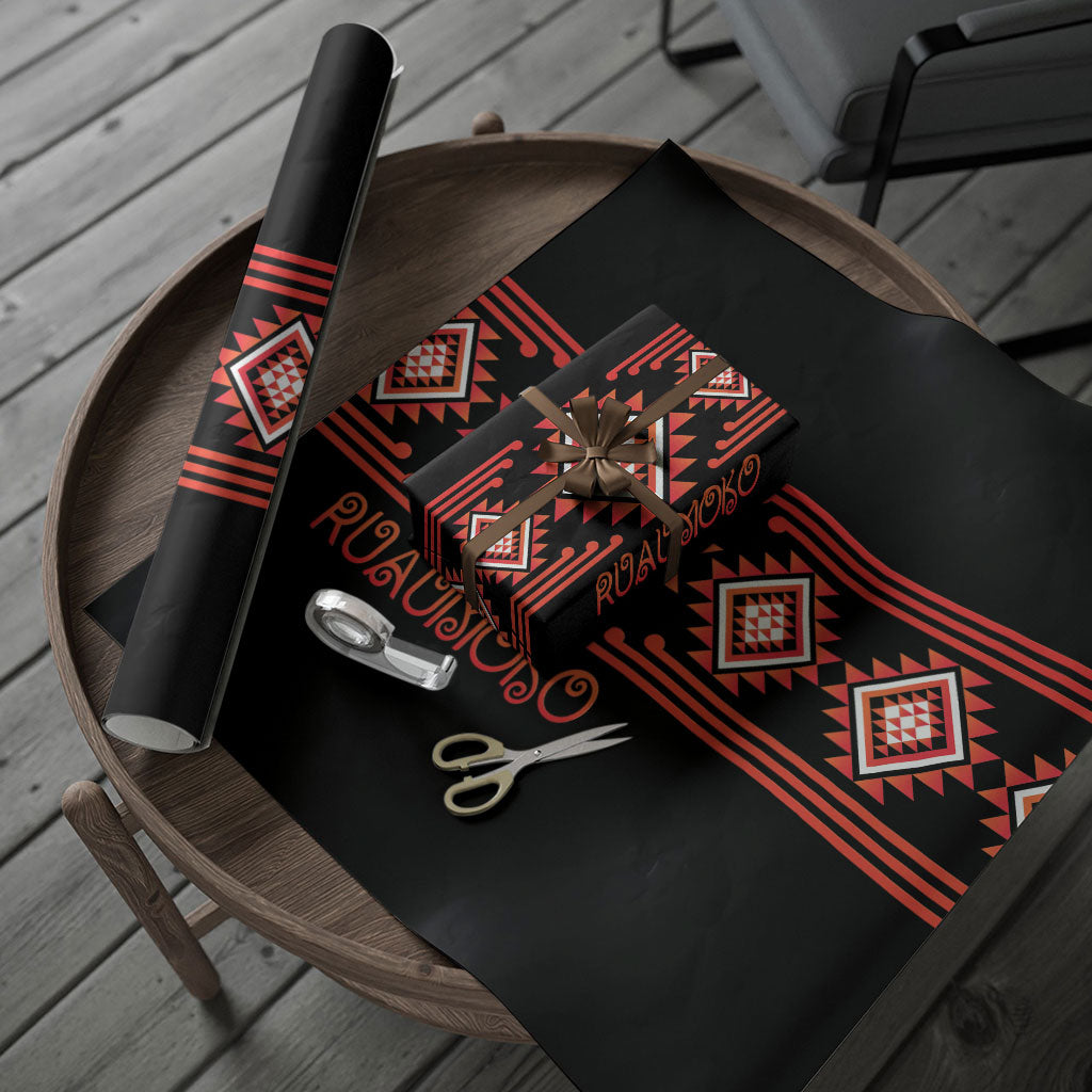 Aotearoa Atua Ruaumoko Wrapping Paper Maori Powerful God Taniko Motifs
