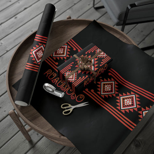 Aotearoa Atua Ruaumoko Wrapping Paper Maori Powerful God Taniko Motifs