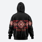 Aotearoa Atua Ruaumoko Personalised Zip Hoodie Maori Powerful God Taniko Motifs