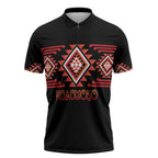 Aotearoa Atua Ruaumoko Personalised Zipper Polo Shirt Maori Powerful God Taniko Motifs