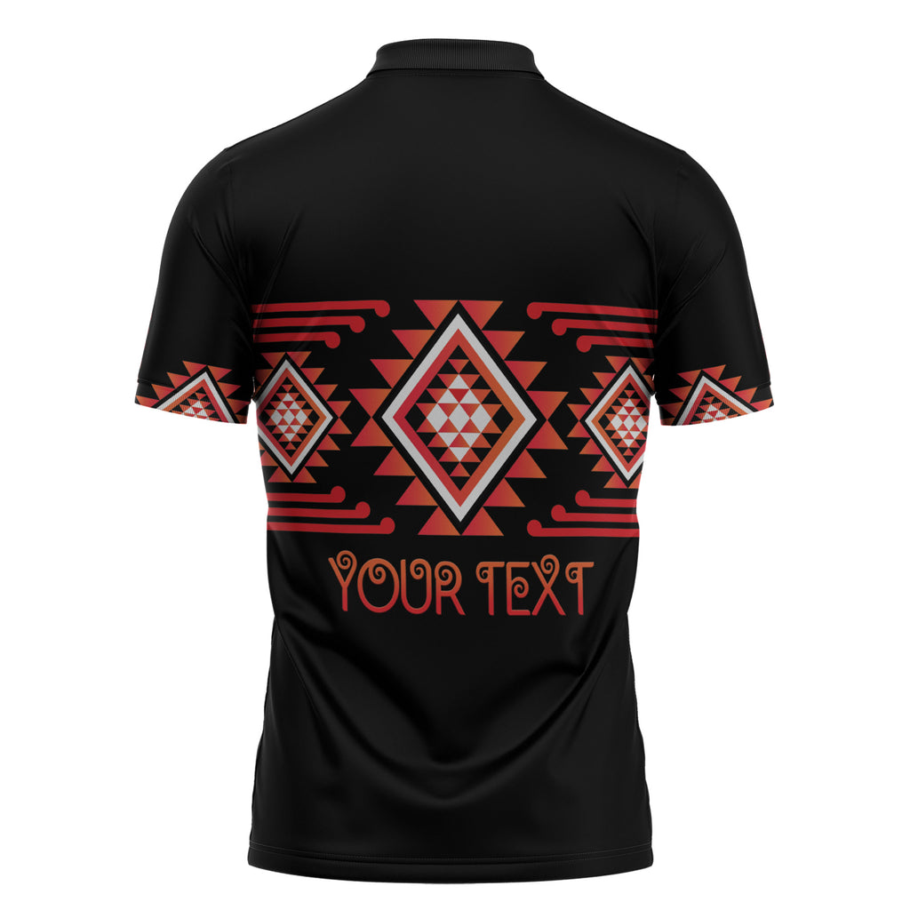Aotearoa Atua Ruaumoko Personalised Zipper Polo Shirt Maori Powerful God Taniko Motifs