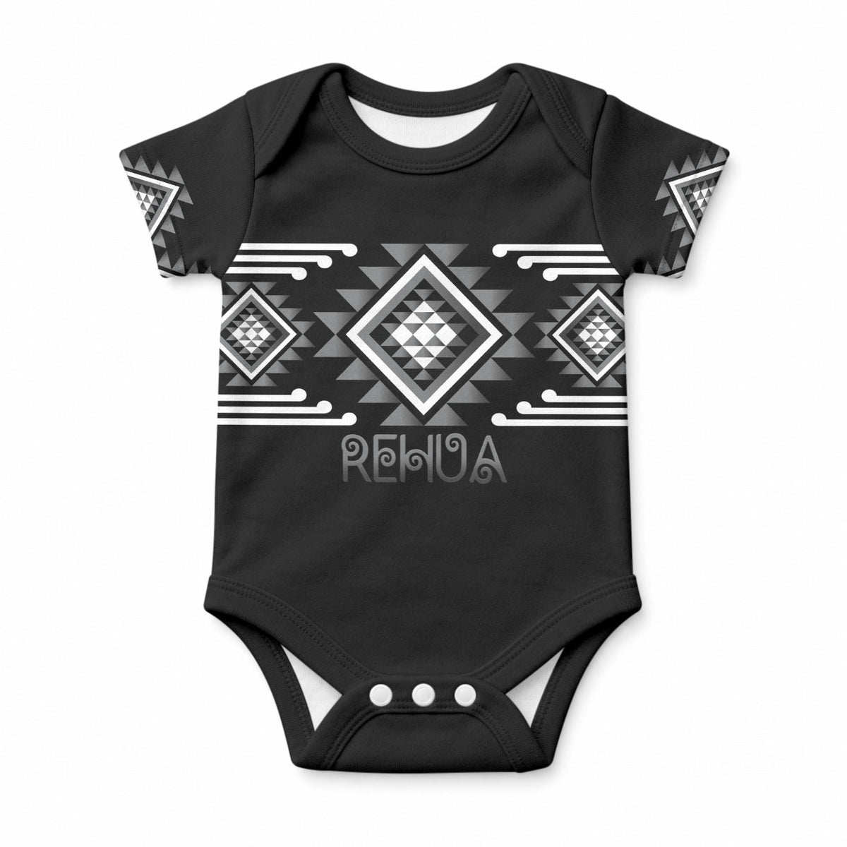 Aotearoa Atua Rehua Personalised Baby Onesie Maori God Of Healing Taniko Motifs