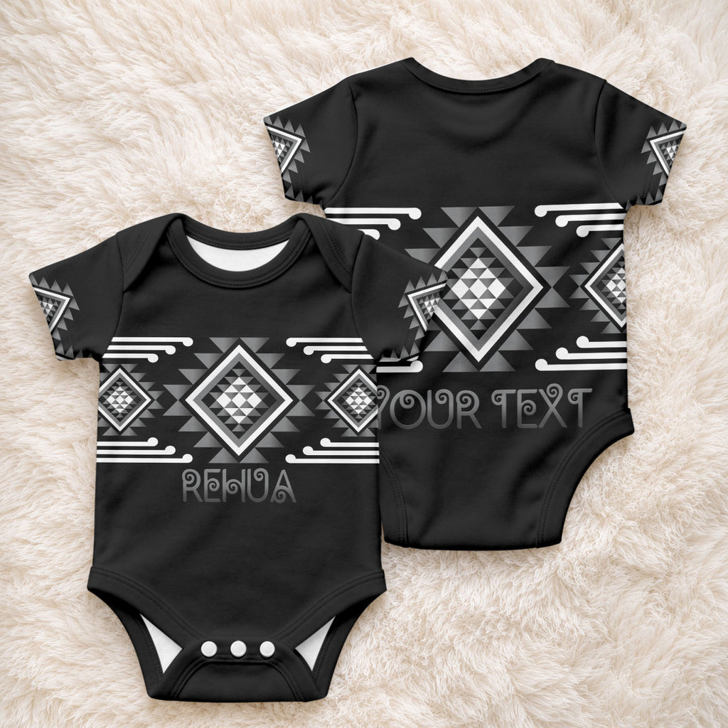 Aotearoa Atua Rehua Personalised Baby Onesie Maori God Of Healing Taniko Motifs