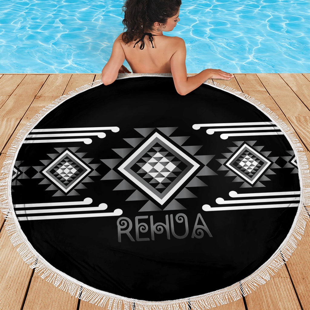 Aotearoa Atua Rehua Beach Blanket Maori God Of Healing Taniko Motifs