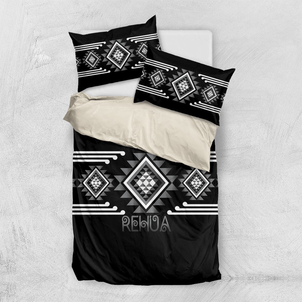 Aotearoa Atua Rehua Bedding Set Maori God Of Healing Taniko Motifs